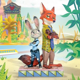 enesco迪士尼摆件疯狂动物城周边朱迪尼克手办尼克狐情人节礼物