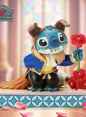 enesco迪士尼史迪仔手办史迪奇野兽变装摆件星际宝贝情人节礼物
