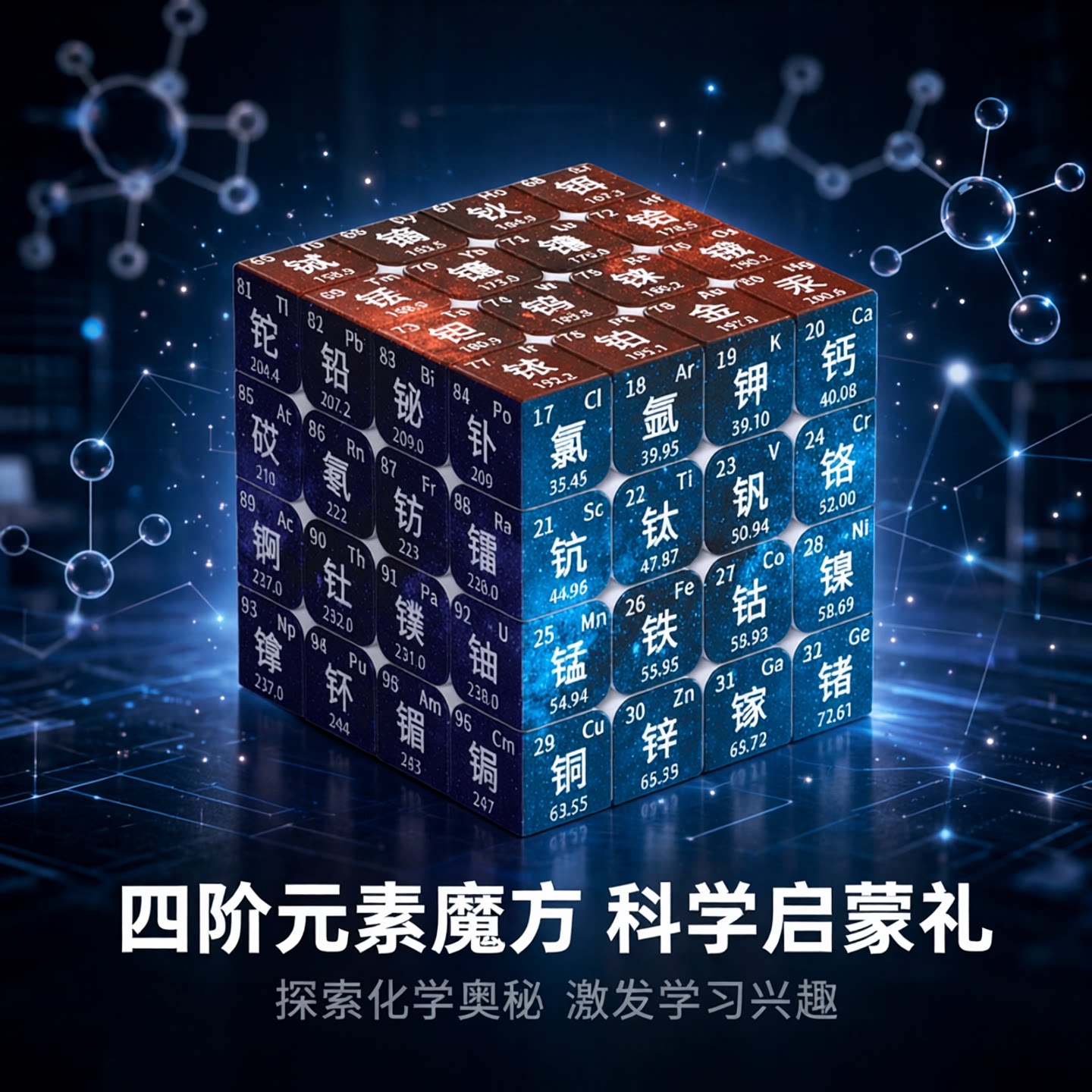 化学元素周期表魔方四阶初中高中小学生毕业玩具男生定制logo礼物