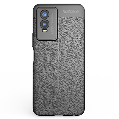 vivoy76stpu轻奢风皮纹手机壳