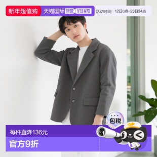 1h可退 日本直邮SENSE OF PLACE 男装 宽松中长款仿毛呢外套 双口