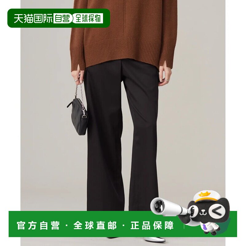 日本直邮ONWARD ICB L 可水洗 保暖缎面 宽松直筒工装裤 黑色系
