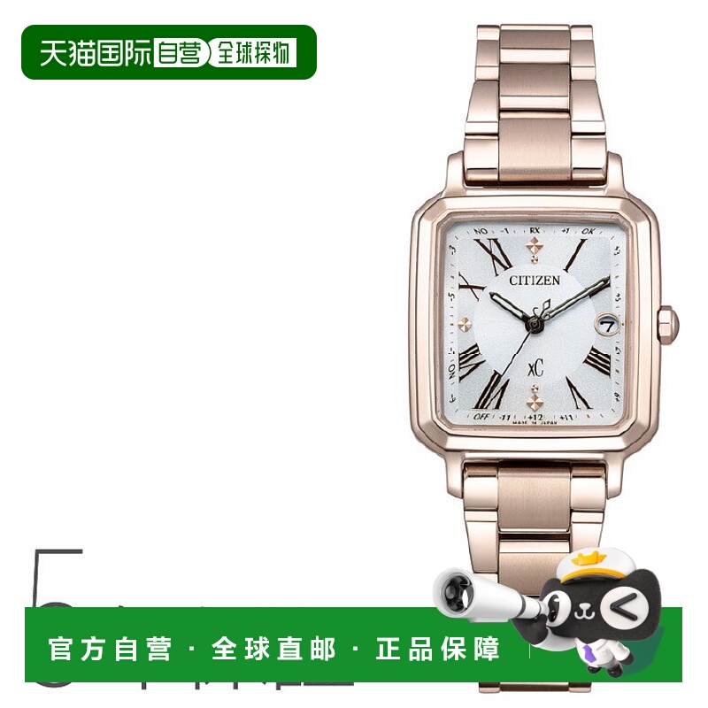 日本直邮xC 光动能电波手表 hikari 配替换表带 樱花粉 ES9506-62