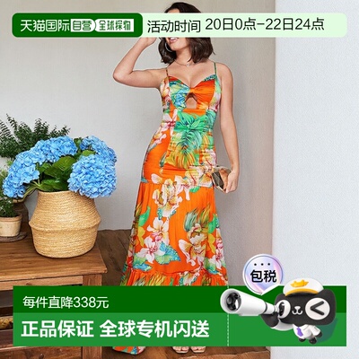 日本直邮GUESS Heat Wave Maxi连衣裙 [GU1432EW21084]长裙鱼尾裙