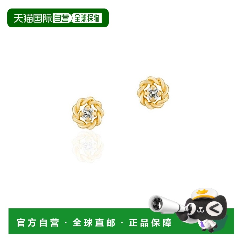 日本直邮日潮4度C 4℃ K10黄金耳钉品番:141436153015钻石耳环