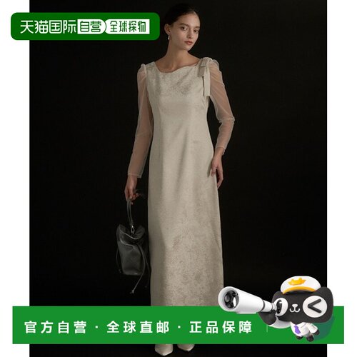 日本直邮LE'RURE 女装 肩带蝴蝶结提花连衣裙 立【付后1h可退】