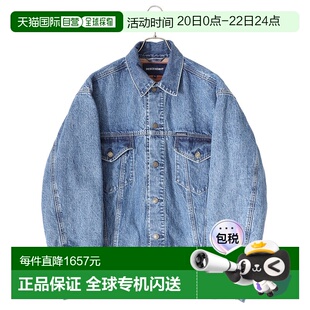 1h可退 日本直邮DESCENDANT 男士牛仔夹克 特色原创条纹内衬 宽松