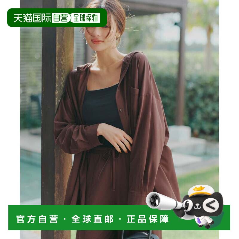 日本直邮KobeLettuce 防晒衬衫 带帽款 棕色通勤防晒衣长袖外套