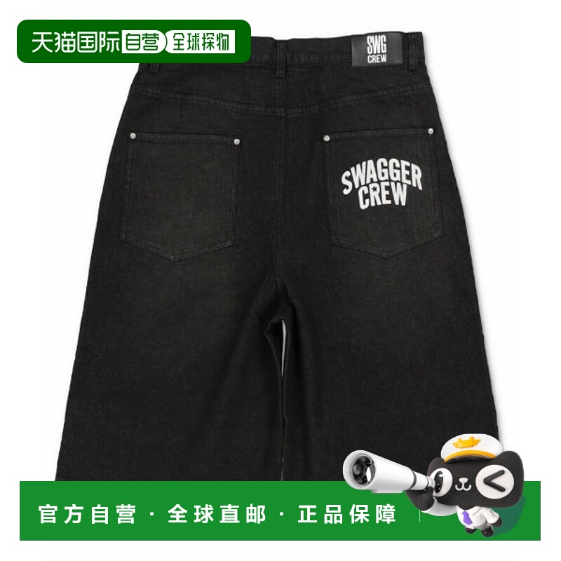 1h可退 日本直邮SWAGGER 男女同款街头logo宽松牛仔半裤 SWC24P01
