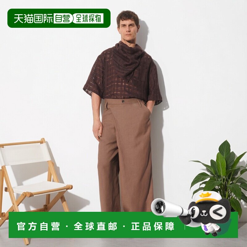 日本直邮Zara带口袋巾的亚麻衬衫短袖
