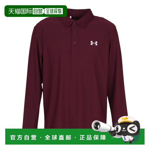 日本直邮Under Armour 徽标长袖纽扣Polo衫 男款安德玛