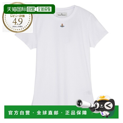 日本直邮Vivienne Westwood 女士白色 ORB PERU 圆领T恤 3g010017