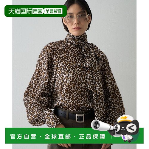 1h可退 日本直邮Whim Gazette 女装 豹纹蝴蝶结衬衫 WGZ1062204A0