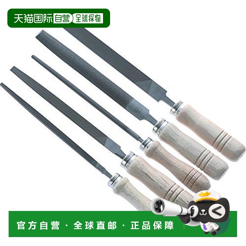 【日本直邮】Trusco中山 铁工用木柄锉刀 5件组 刃长150 TST15002