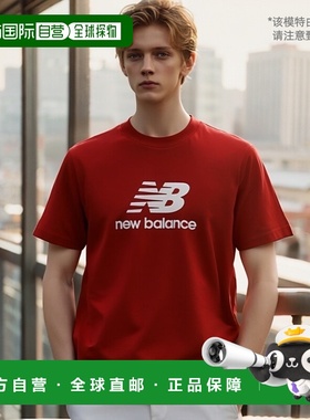 日本直邮NEW BALANCE NB男士运动T恤Stacked Logo MT41502