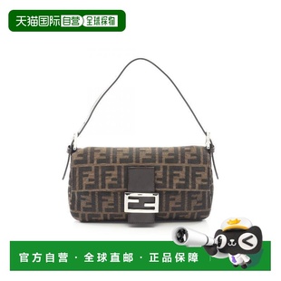 日本直邮中古Fendi芬迪女包A级95新Mamma Bucket法棍包帆布手提包