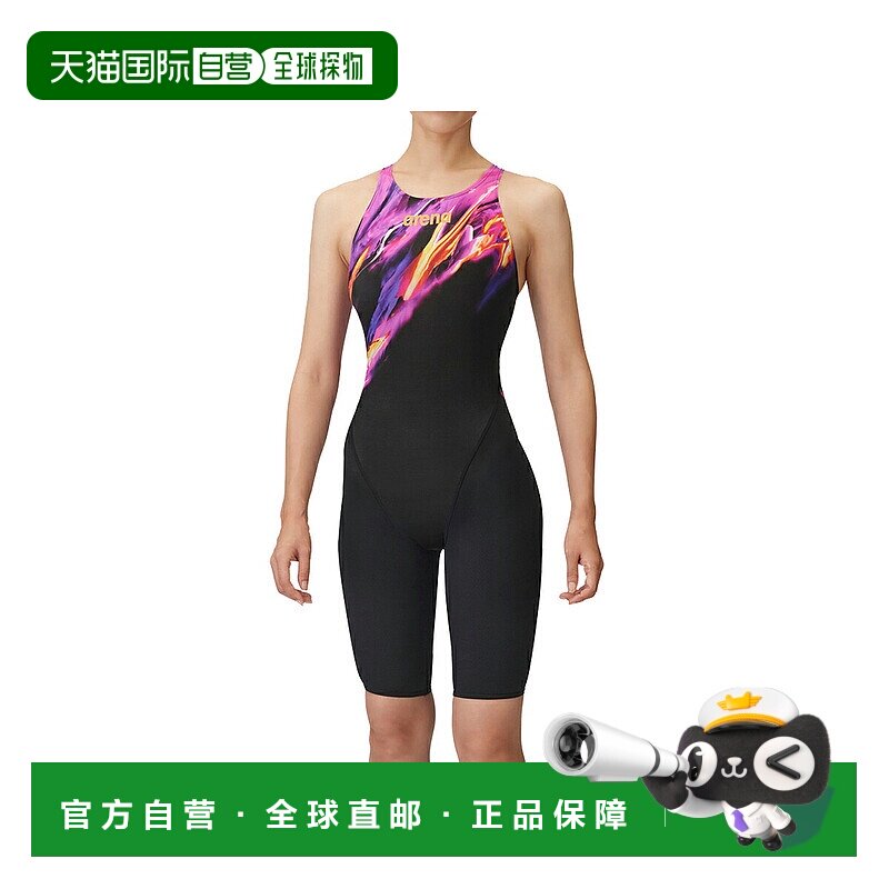 日本直邮arena WA 批准 Aqua 一件式泳衣露背半腿赛车女式游泳竞