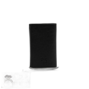 IL BISONTE 钥匙包 SKH142-PO0001-BK116N 皮革 黑色钥匙扣天鹅绒