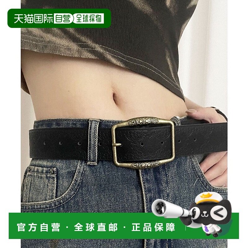 日本直邮florge 民族风皮革感Y2K西部风宽腰带 [FL8218EW009793]