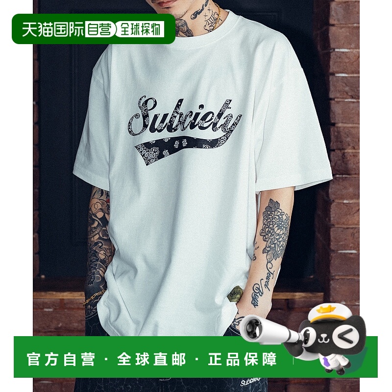 1h可退 日本直邮Subciety 经典Logo图案印花短袖T恤  10540899