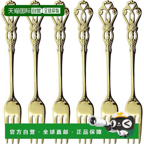 【日本直邮】Nagao Lasserre Hime 叉子 13.2cm镀金 6 件套 日本