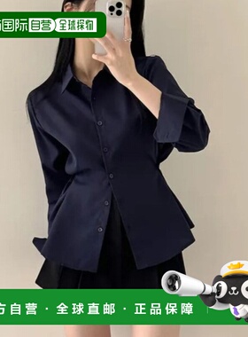 1h可退 日本直邮WEGO 女装 收腰显瘦设计 一色褶裥衬衫 DF26SP12L