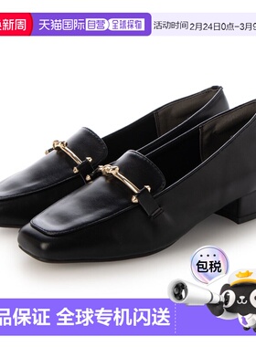 日本直邮VIVIAN 方头低跟乐福鞋饰有马衔扣（黑色）女鞋单鞋