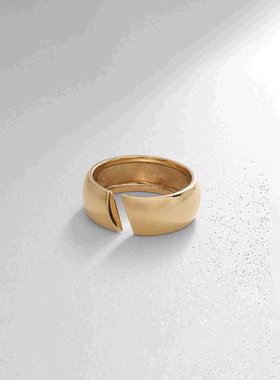 日潮跑腿COCOSHNIK  斜缝指环1宝石独特戒指