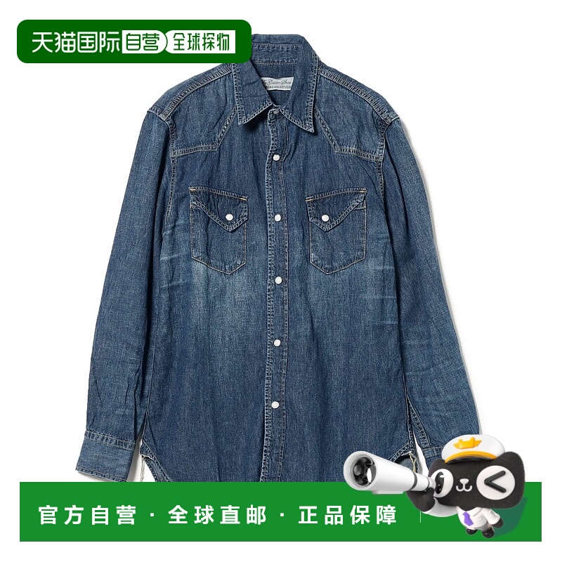 1h可退 日本直邮REMI RELIEF 男士春夏款印花棉麻西部风格衬衫 38