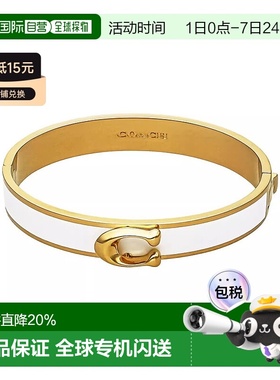 COACH蔻驰女士经典LOGO标志C字黑金色手镯礼物F67480