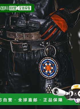 1h可退 日本直邮blackmeans 男士手里剑刺绣牛皮圆形零钱包 11650