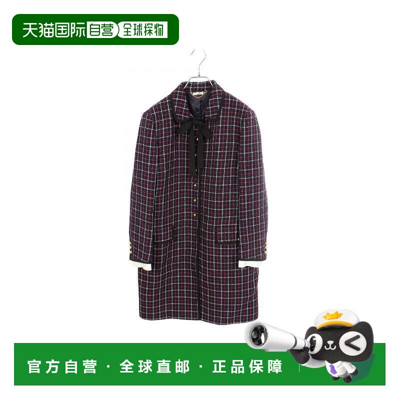 日本直邮中古Miu Miu缪缪女B级9新coat风衣外套羊毛外套蓝色图片