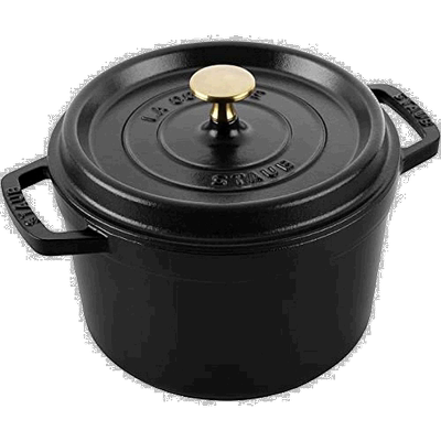 日本直邮【】Staub 格蘭德可可特 圓形 黑色 20cm 20cm深型 20cm
