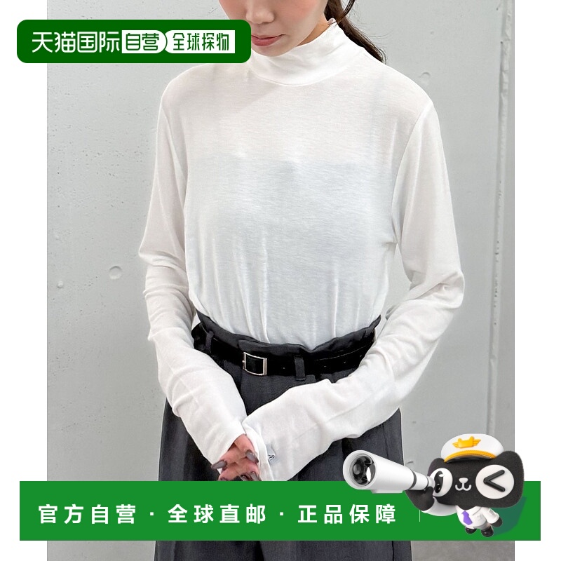 1h可退 日本直邮archives女装透视感天竺棉高领T恤 宽松透气 春夏