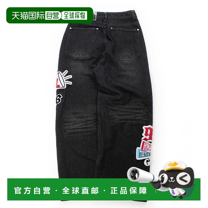 1h可退 日本直邮GALFY男女同款宽松丹宁裤 多色刺绣徽章设计街头