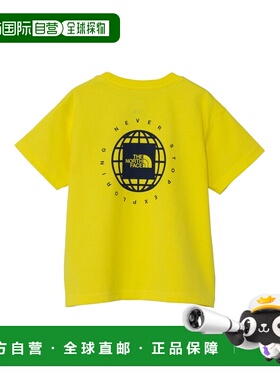 日本直邮THE NORTH FACE 儿童 短袖T恤 地球仪方形Logo印花 NTT32