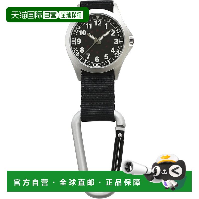 【日本直邮】CREPHA 怀表 防水登山扣钥匙扣 黑色 CB-A4153-BKB