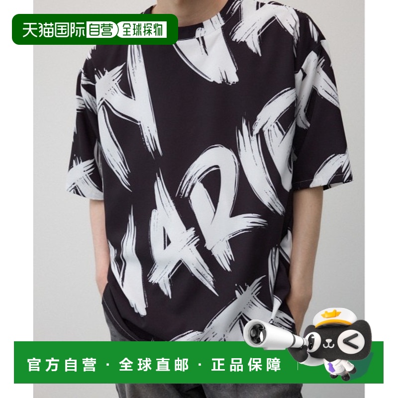 日本直邮AZUL BY MOUSSY 男士印花拉链领T恤 251HSC30424E