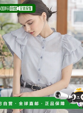 1h可退 earth music&ecology女装立体袖型格纹衬衫 01000