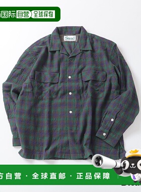 1h可退 日本直邮J.S.Homestead 男士 轻盈羊毛混纺渐变格纹衬衫 2