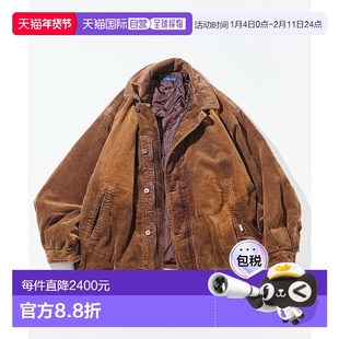 1h可退 日本直邮NAUTICA男装全棉灯芯绒短款中棉夹克左胸刺绣logo