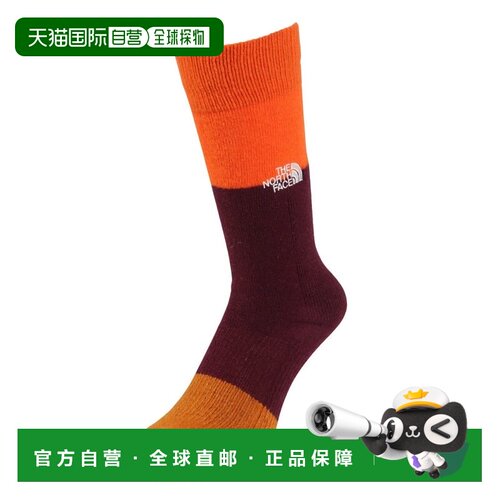 日本直邮北面THE NORTH FACE 拼色徽标印花中筒袜 男女同款 1双装