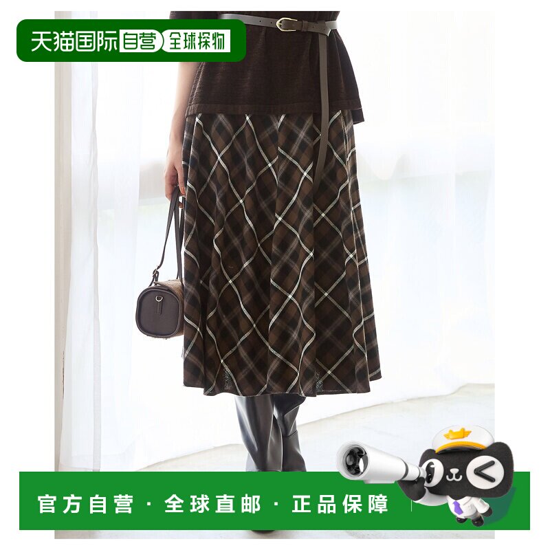 23区 SLOW 棉质格纹中长裙 SKS2LA0931