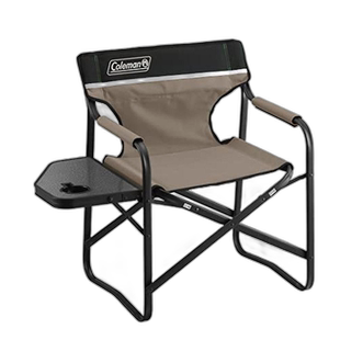 【日本直邮】Coleman 椅子 带侧桌的折叠甲板椅 户外 灰米色一码