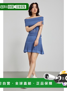 日本直邮rienda 钩编手工针织迷你短裙 BLK [RI3465EW25446] 黑色