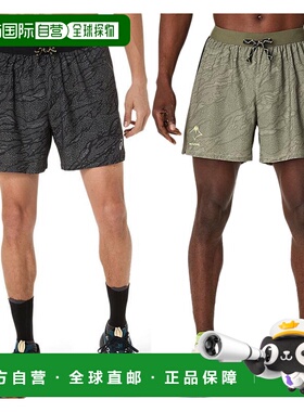 日本直邮ASICS 男士 FUJITRAIL 图案 5 英寸短裤轻便透气跑步裤20