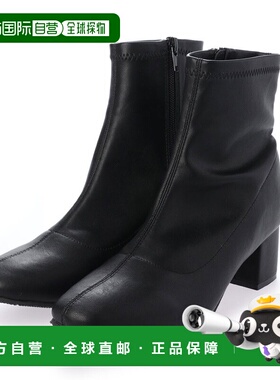 日本直邮VIVIAN 方头弹力短靴（黑色 PU 皮）