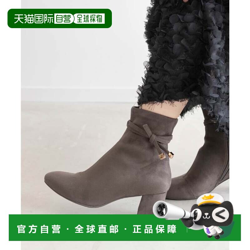 日本直邮RANDA 2WAY丝带腰带短靴 RA041BW15064 黑色厚底图片