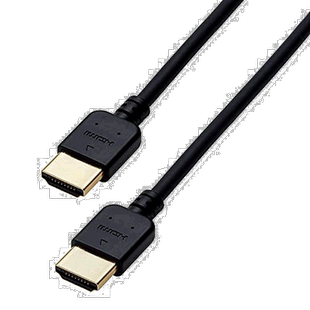 【日本直邮】ELECOM高速HDMI数据线2m 柔软4K/3D/支持音频回传 黑