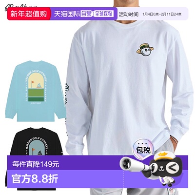 日本直邮Malbon Golf 男士 MARINA TEE 长袖衬衫 (M-9270) - 2025